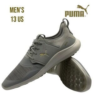 Puma Ignite NXT Golf Shoes Gray Gold Men's Size‎ 13 US Spikeless Comfort Low Top